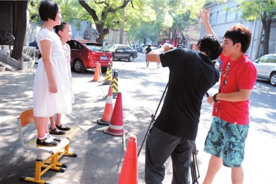 前天，國家形象宣傳片攝制組在北京實驗二小拍攝。本報記者范繼文攝