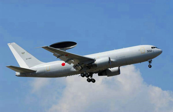 資料圖：日本航空自衛(wèi)隊(duì)E-767空中預(yù)警機(jī)。