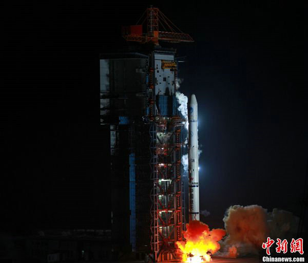 資料圖：第七顆北斗衛(wèi)星升入太空。