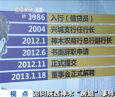 “房姐”前后在銀行供職26年，期間“表現(xiàn)非常突出，勤勤懇懇”。與此同時(shí)，還經(jīng)營礦業(yè)。央視截圖