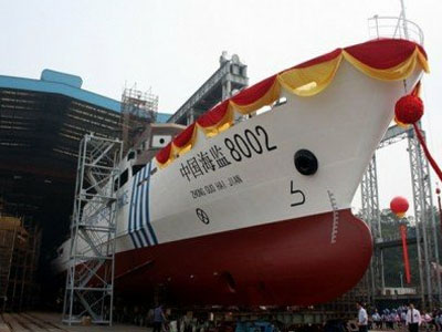 資料圖：新入列的“中國海監(jiān)8002”船。