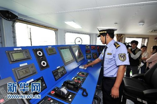 資料圖：中國海監(jiān)系統(tǒng)里設(shè)計(jì)速度最快的執(zhí)法公務(wù)船“中國海監(jiān)75”船。