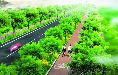 大沽河堤頂?shù)缆访髂晖ㄜ?為首條路河一體公路 大沽河堤頂?shù)缆访髂晖ㄜ?為首條路河一體公路